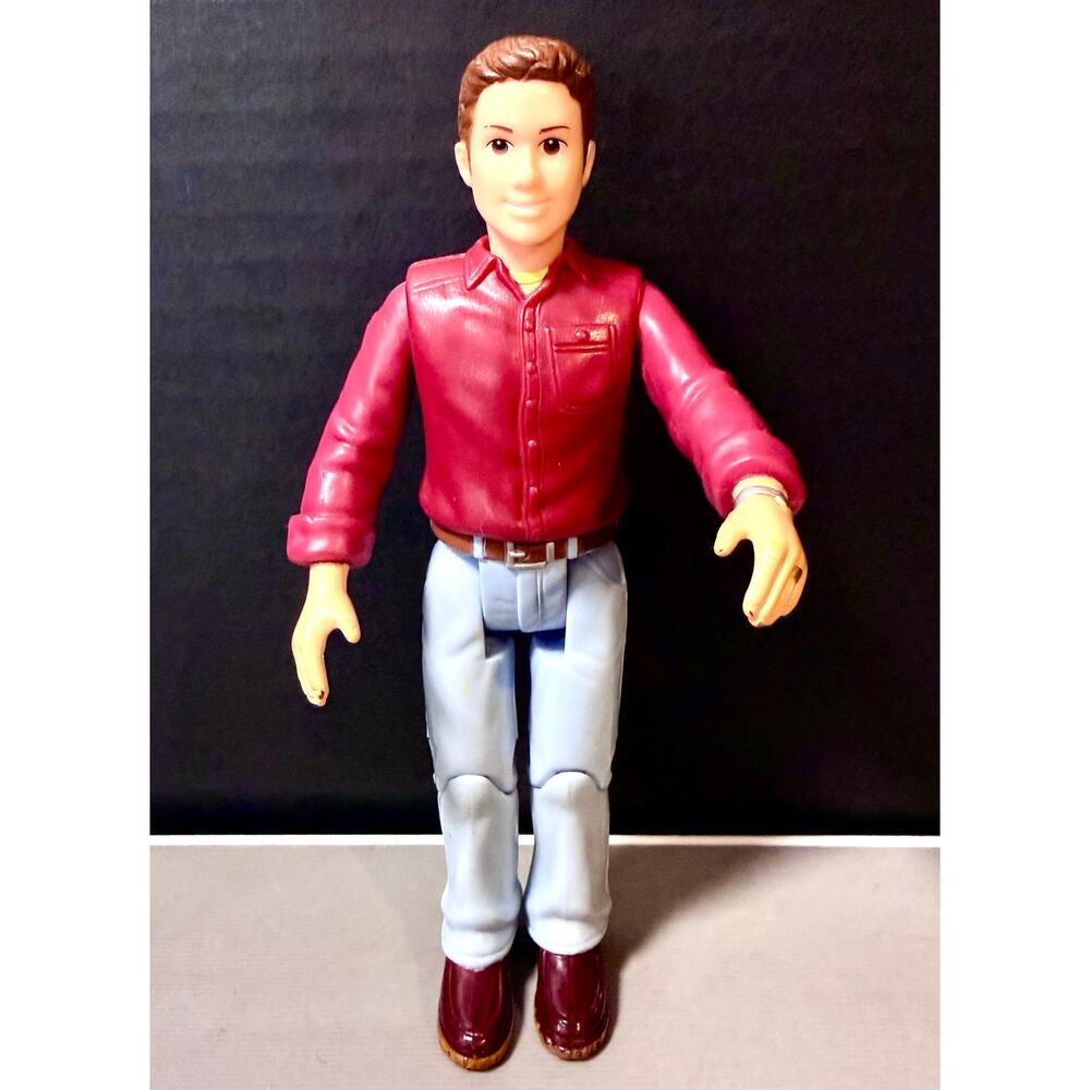 2006 Fisher-Price Loving Family Dollhouse father doll red shirt and blue jeans